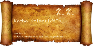 Krcho Krisztián névjegykártya